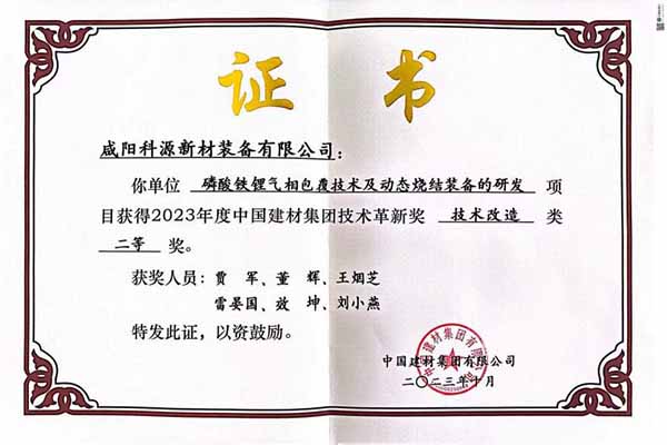 2023年度中国建材集团二等奖
